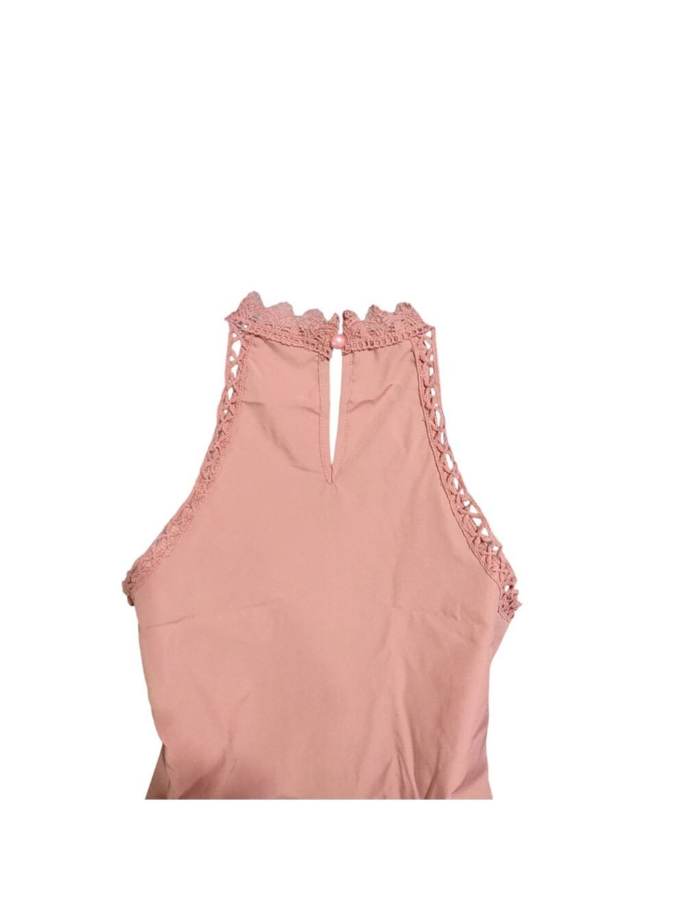 Women's Dusty Pink Crochet Sleeveless Top Medium - Picture 3 of 3
